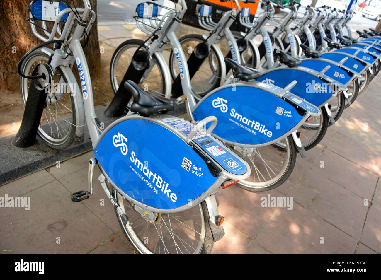Bicycle on Rent in Delhi Stock Photo