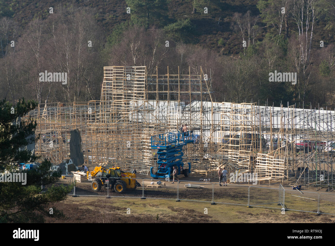 Film set under construction for filming the first world war film 1917, Surrey, UK Stock Photo