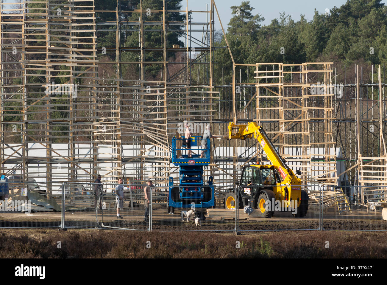 Film set under construction for filming the first world war film 1917, Surrey, UK Stock Photo