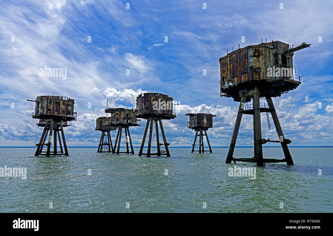 Maunsell Forts World War Two defensive structures in the Thames Estuary Stock Photo
