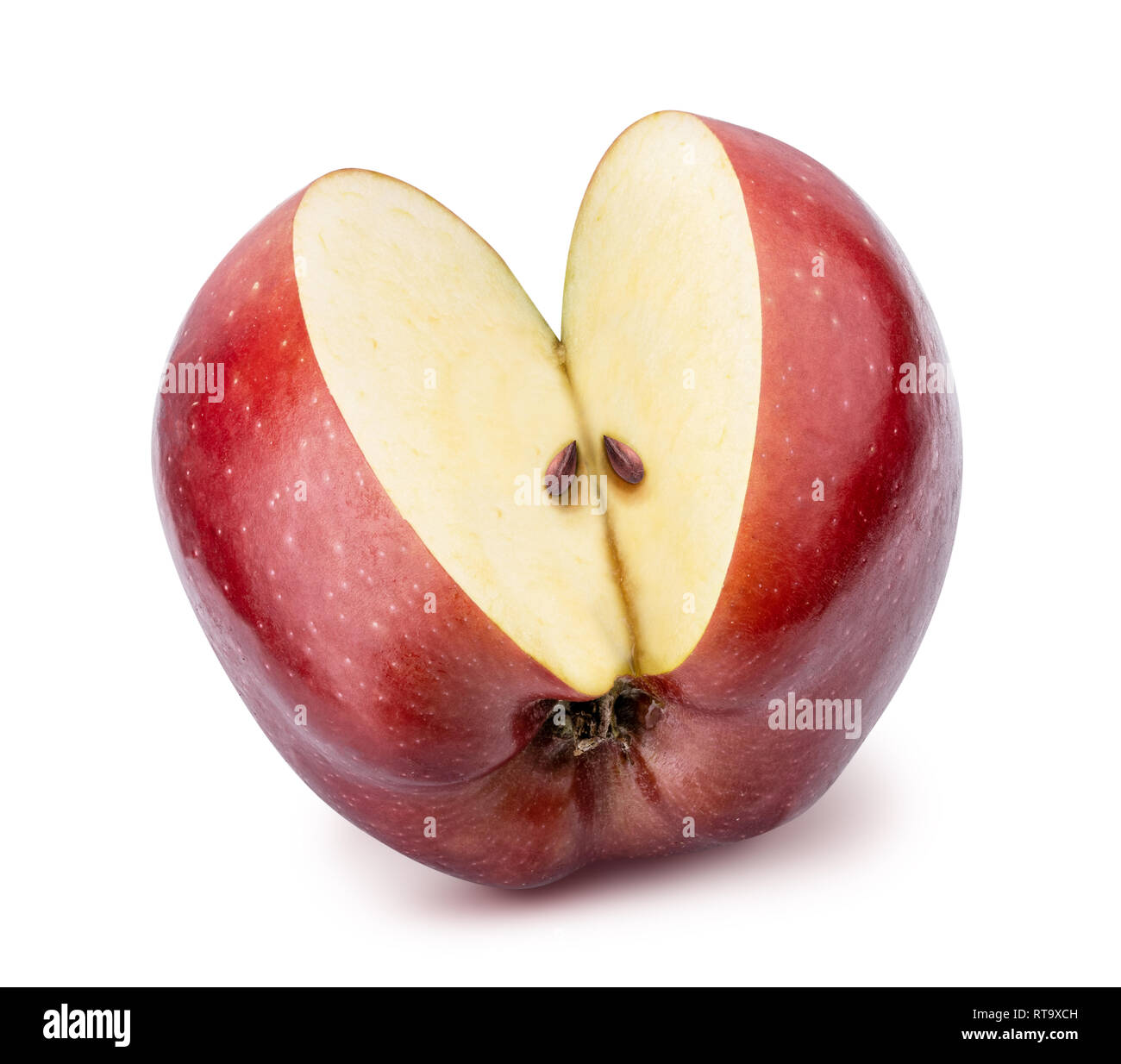 Red apple isolated on white background. Clipping path Stock Photo