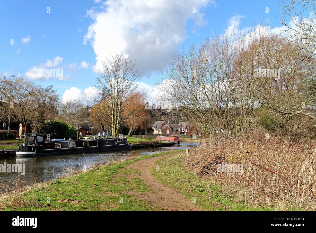 The River Wey navigation at Godalming Surrey England UK Stock Photo Alamy