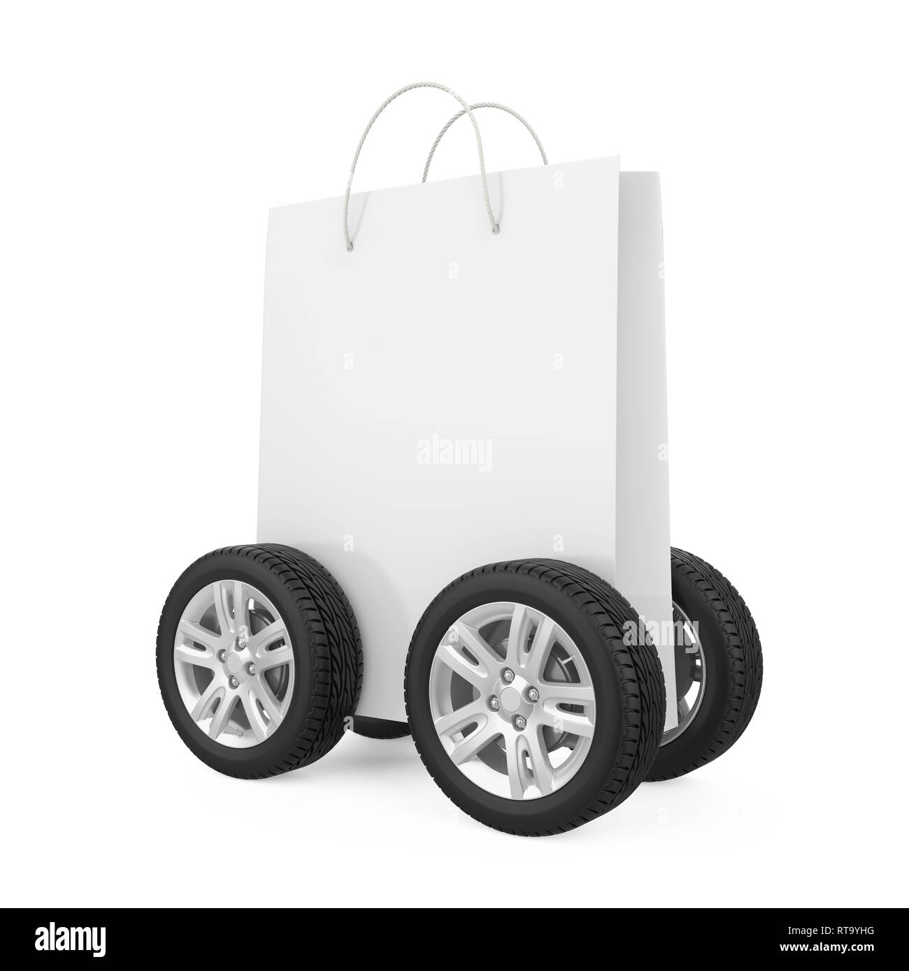 Shopping Bag on Wheels Isolated Stock Photo Alamy