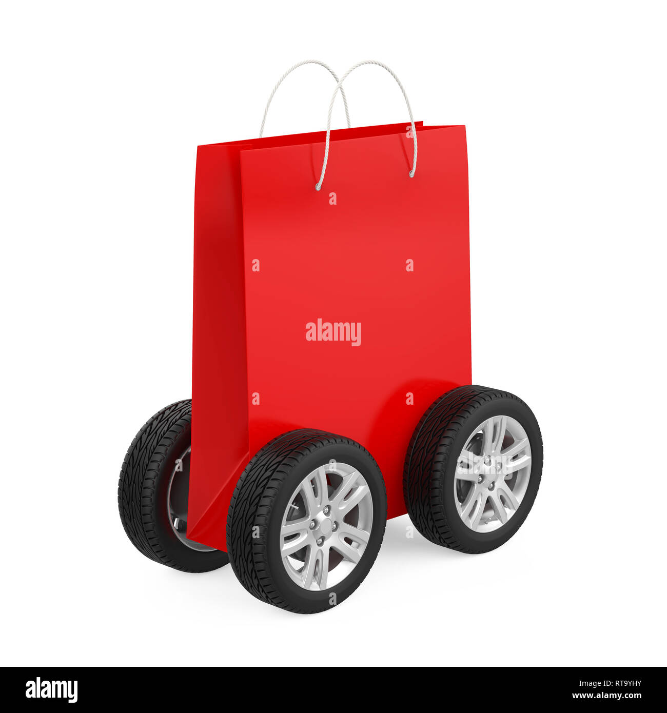 Shopping Bag on Wheels Isolated Stock Photo Alamy