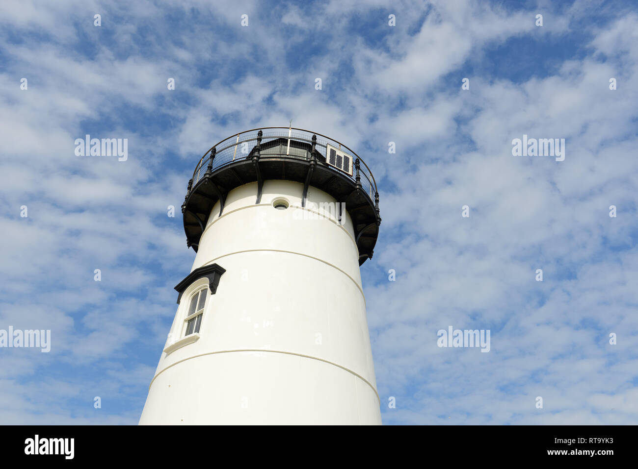 Edgartown Harbor Lighthouse at the entrance into Edgartown Harbor and Katama Bay, Martha's Vineyard, Massachusetts, USA. This historic lighthouse was Stock Photo