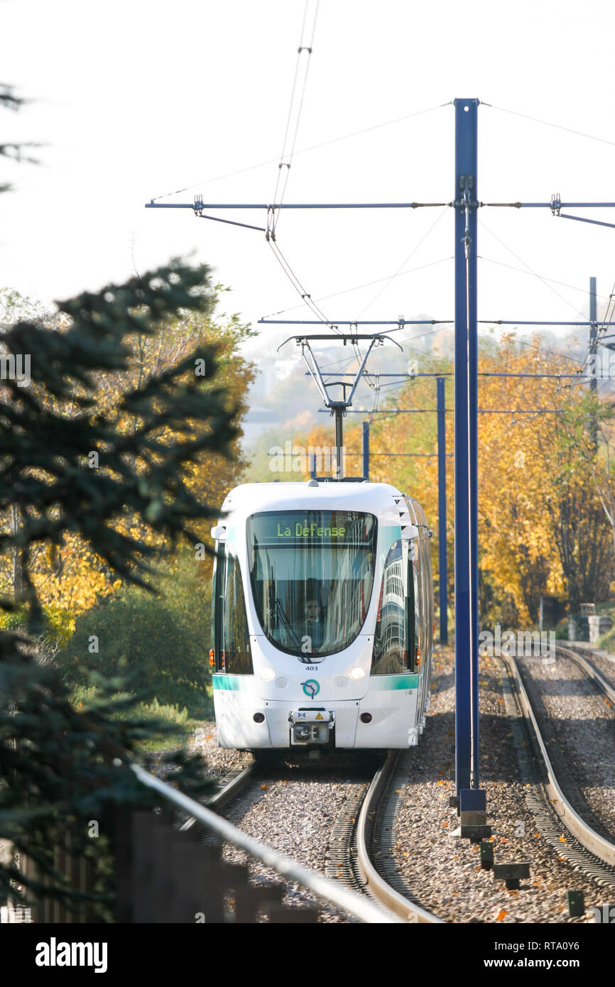 Tramway line, Bobigny, Ile de France, France Stock Photo Alamy