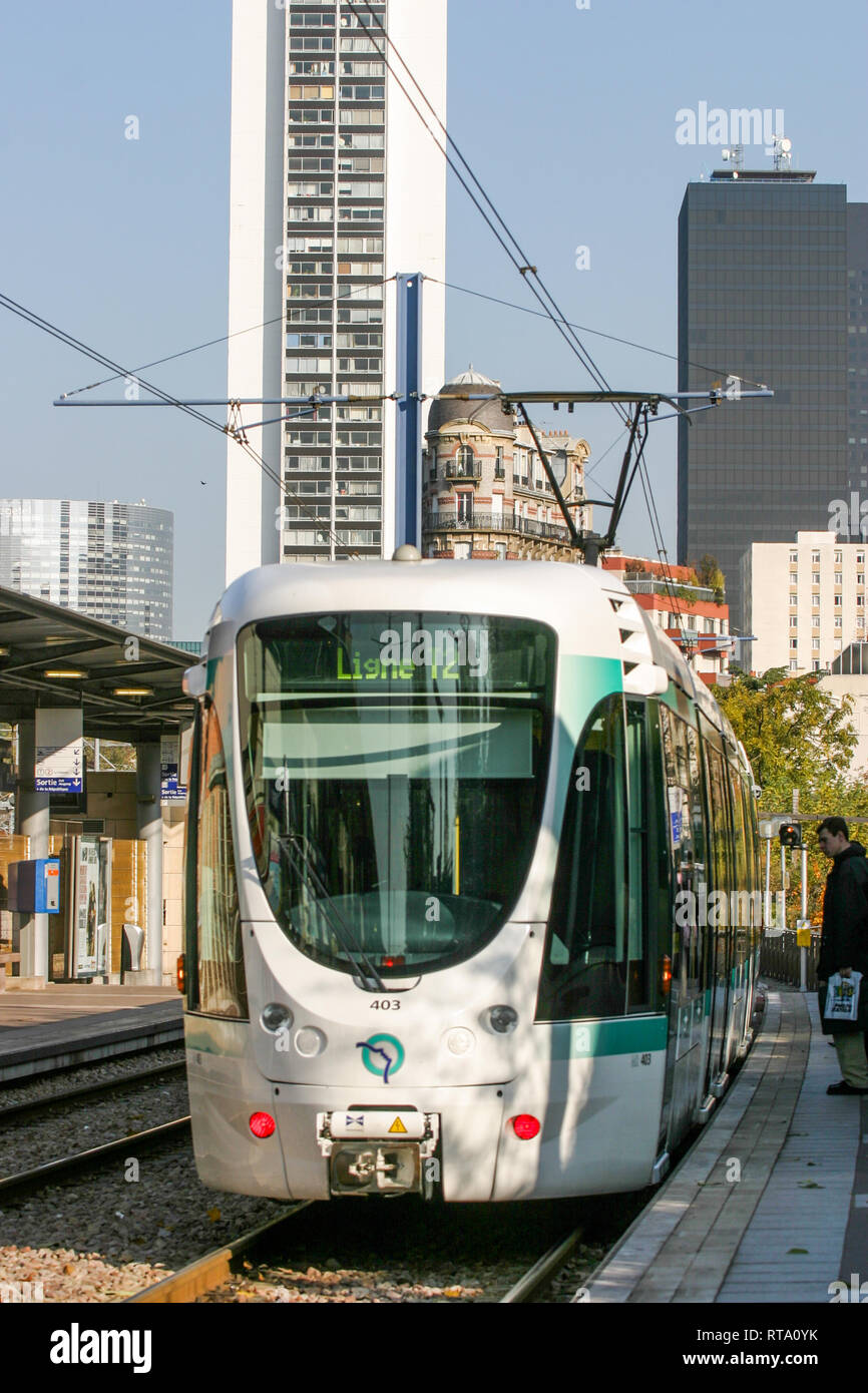 Tramway line, Bobigny, Ile de France, France Stock Photo Alamy