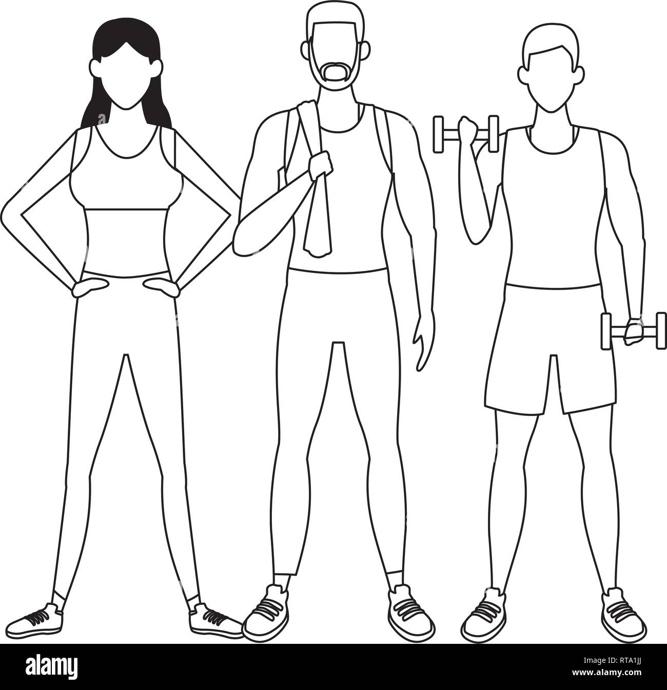 Group Of People Working Out Stock Vector Image Art Alamy group-of-people-working-out-stock-vector-image-art-alamy