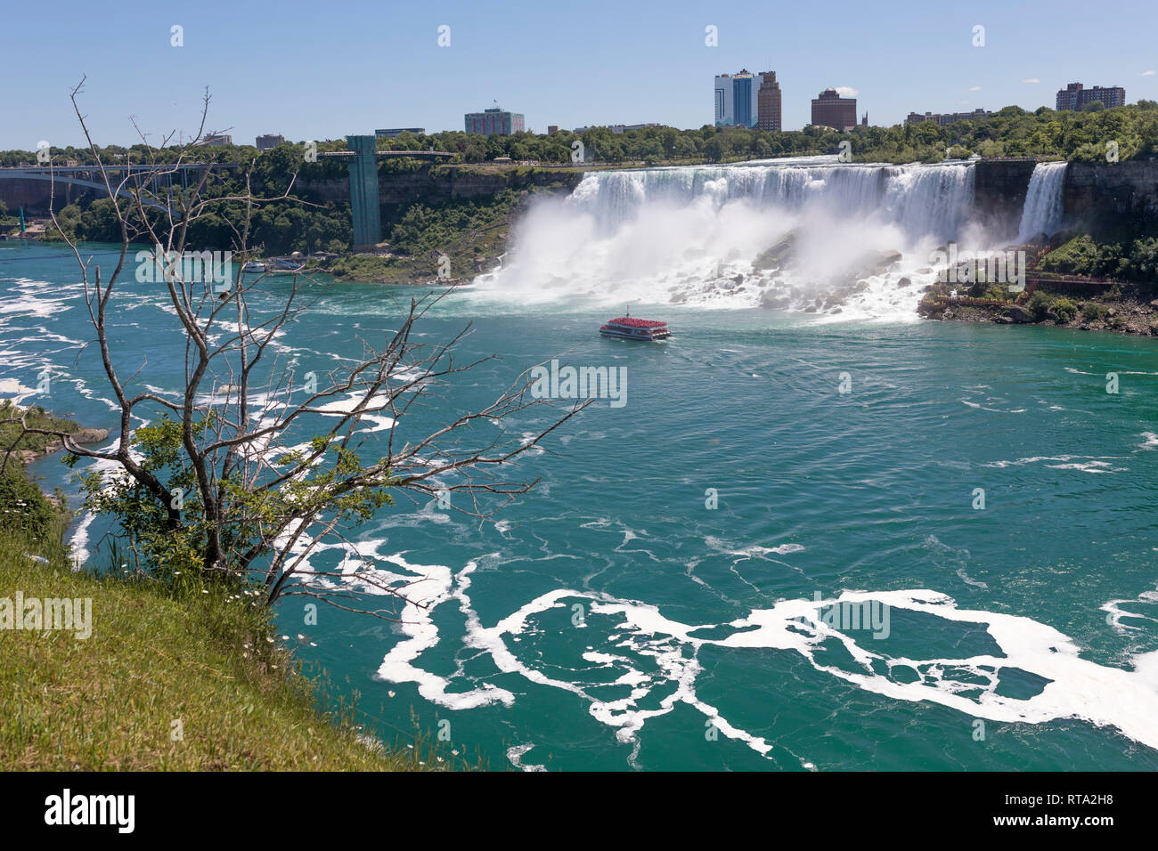 NIAGARA FALLS, ONTARIO, CANADA JUNE 25, 2018 American Falls and the