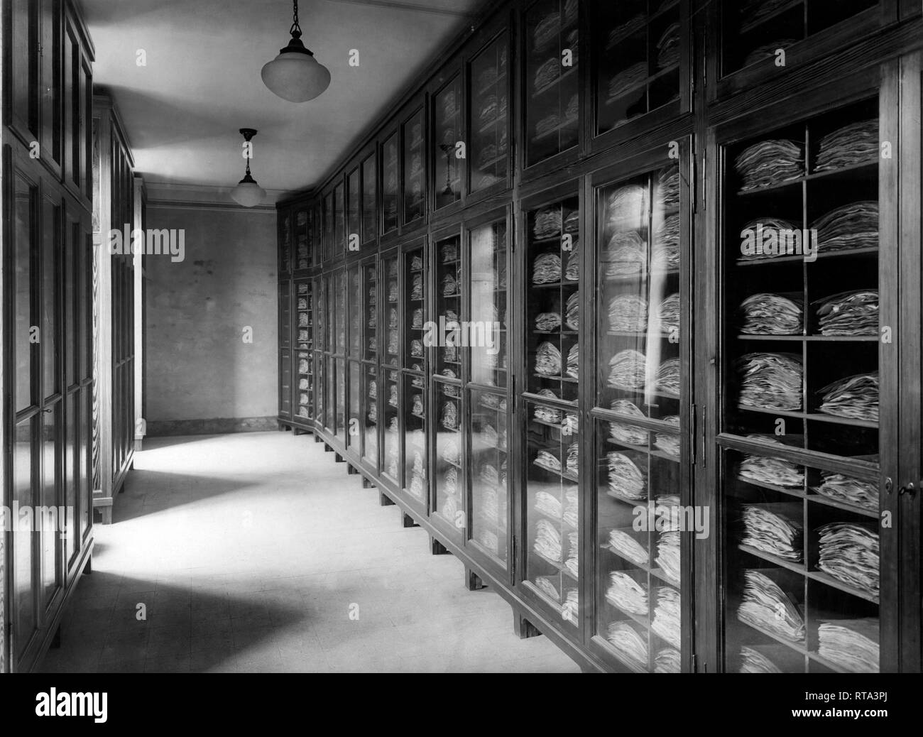 italy, padua, botanical garden, the saccardo herbarium, 1920-30 Stock Photo