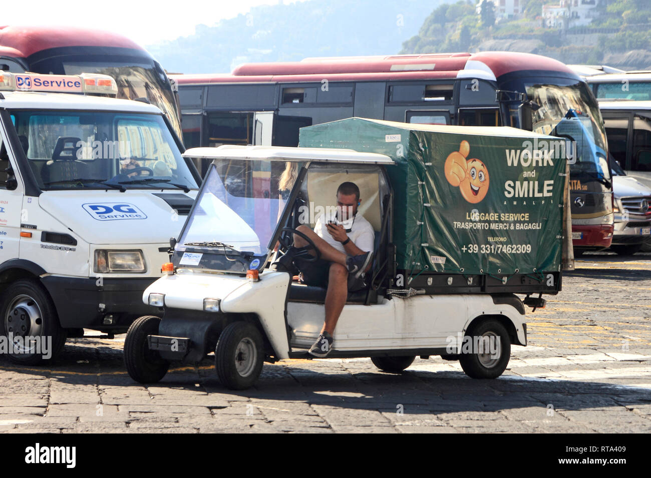 Tourist luggage transport, Amalfi Stock Photo Alamy