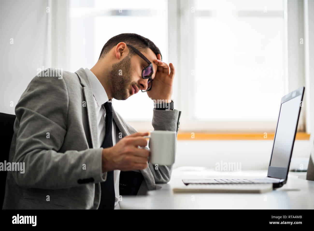 Young businessman is working in office. Stock Photo