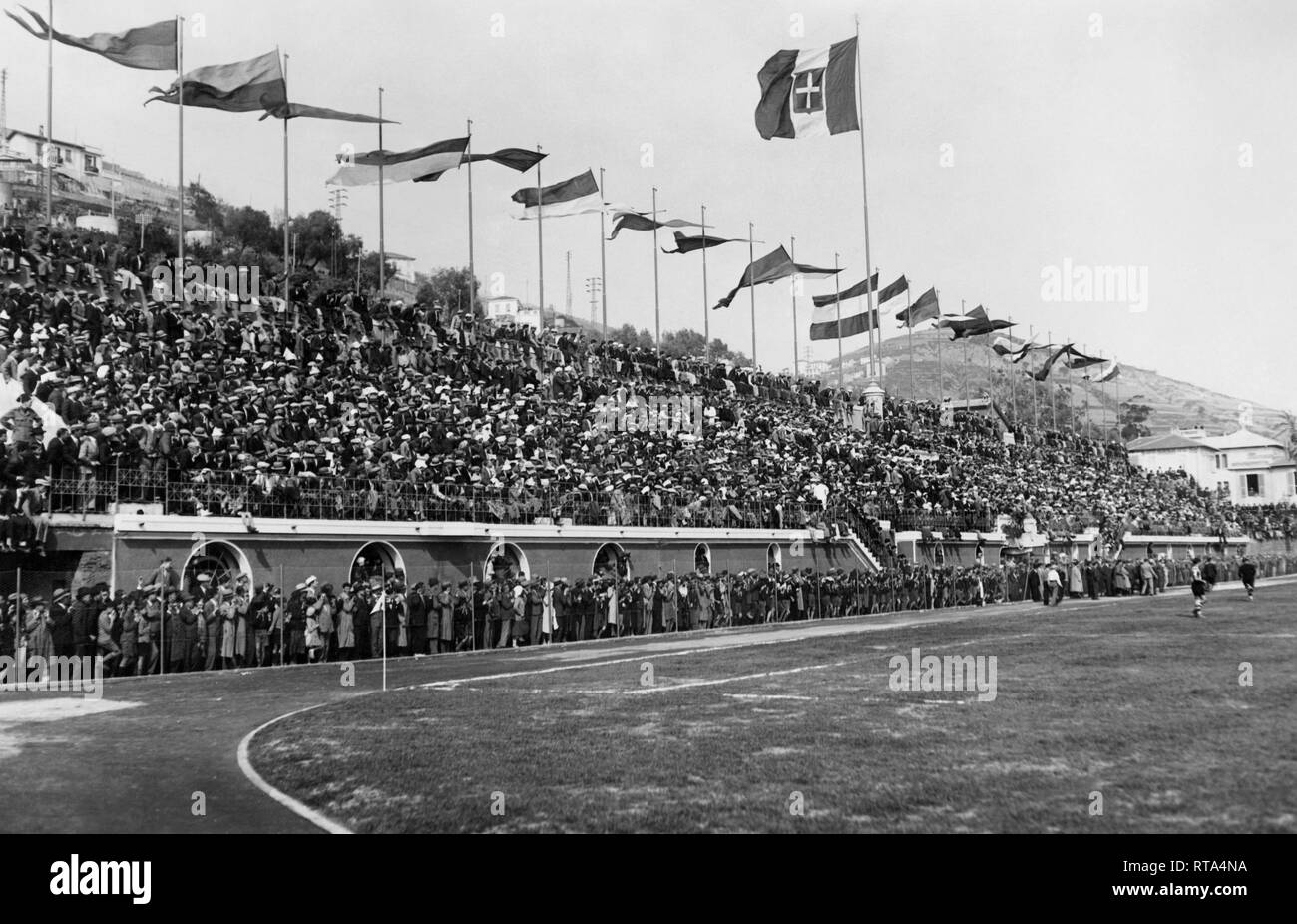 sport ground, sanremo, liguria, italy, 1932 Stock Photo