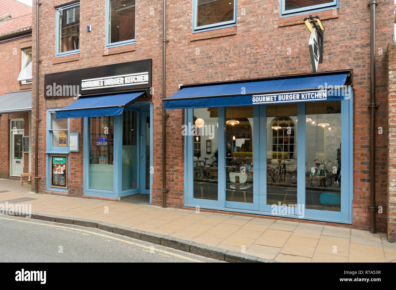 Gourmet Burger Kitchen restaurant (closed April 2019) Lendal York North Yorkshire England UK United Kingdom GB Great Britain Stock Photo