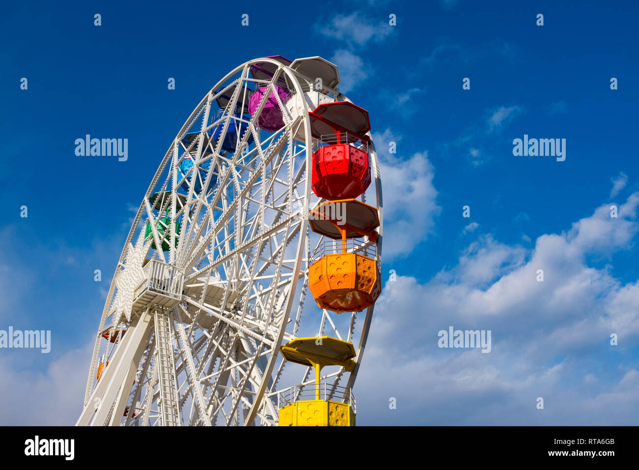 Ferris wheel at amusement park, Tibidabo, Barcelona Stock Photo