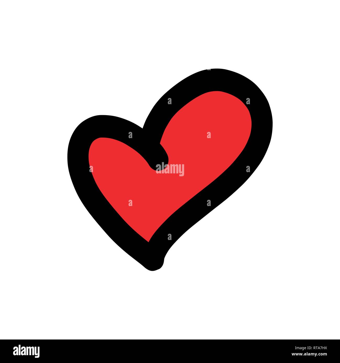 hand drawn vector heart isolated on white background Stock Vector Image ...