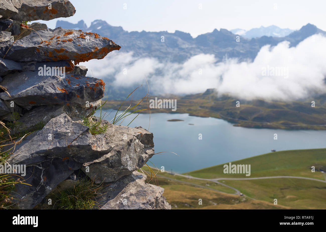 Wandern Melchseefrutt Schweiz Ferien Landschaft Stock Photo