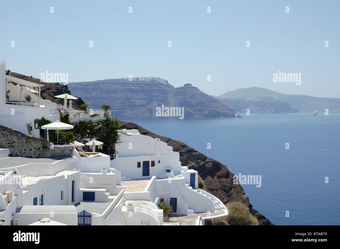 Greek village with beautiful Mediterranean sea in the background Stock  Photo - Alamy