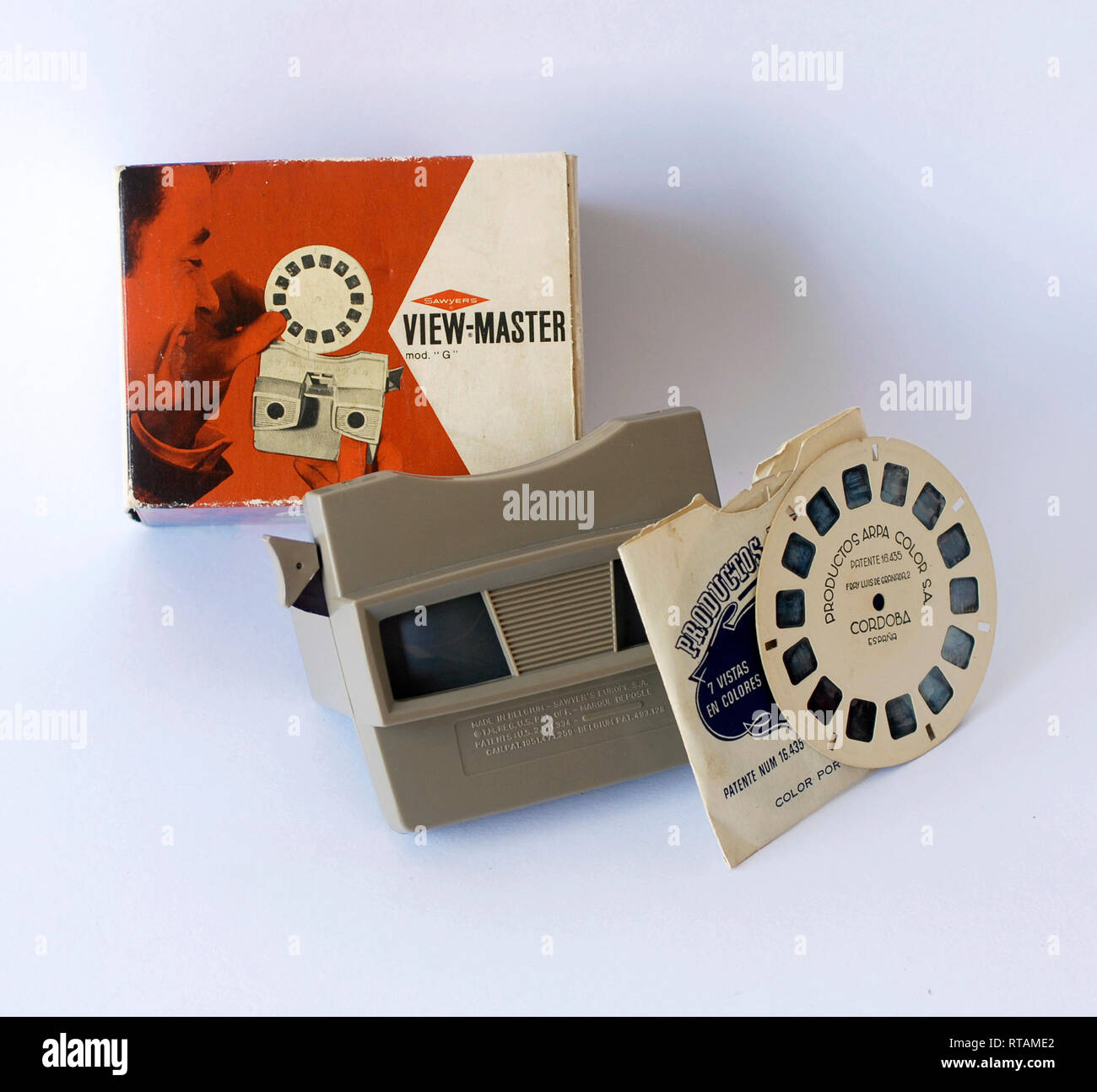 Old stereoscopic slide viewer. Brand View Master Stock Photo
