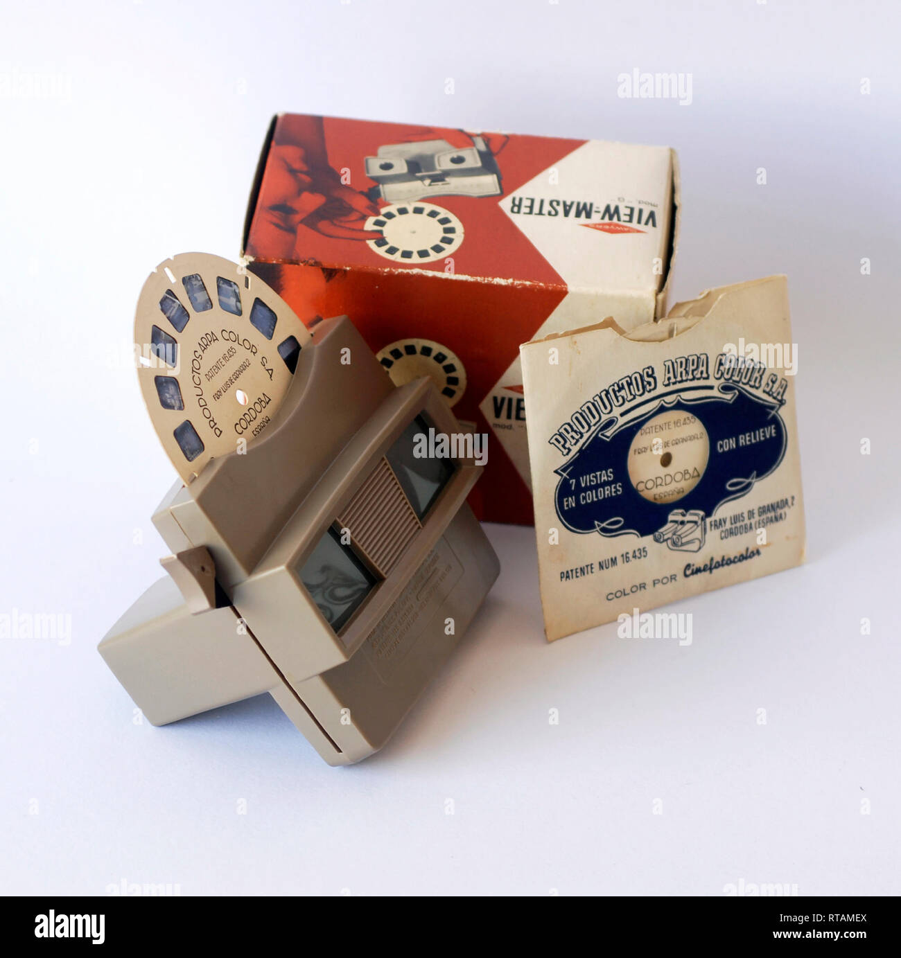 Old stereoscopic slide viewer. Brand View Master Stock Photo