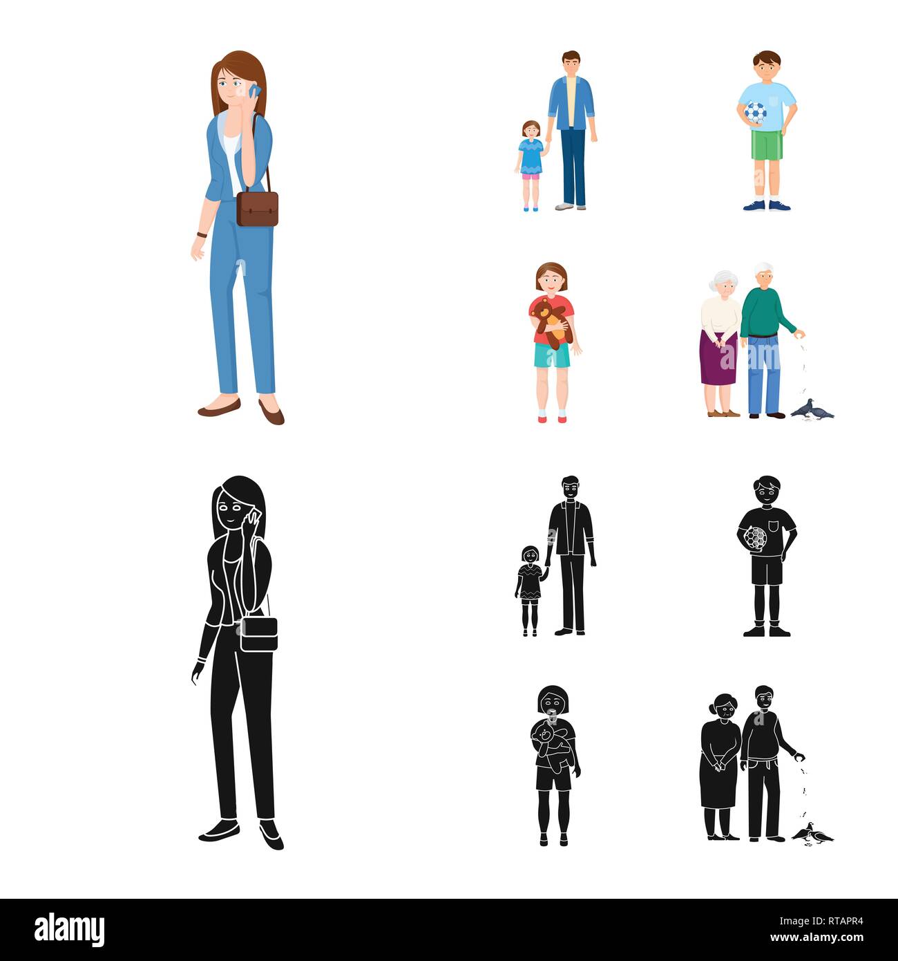 Vector illustration of character and avatar sign. Collection of ...