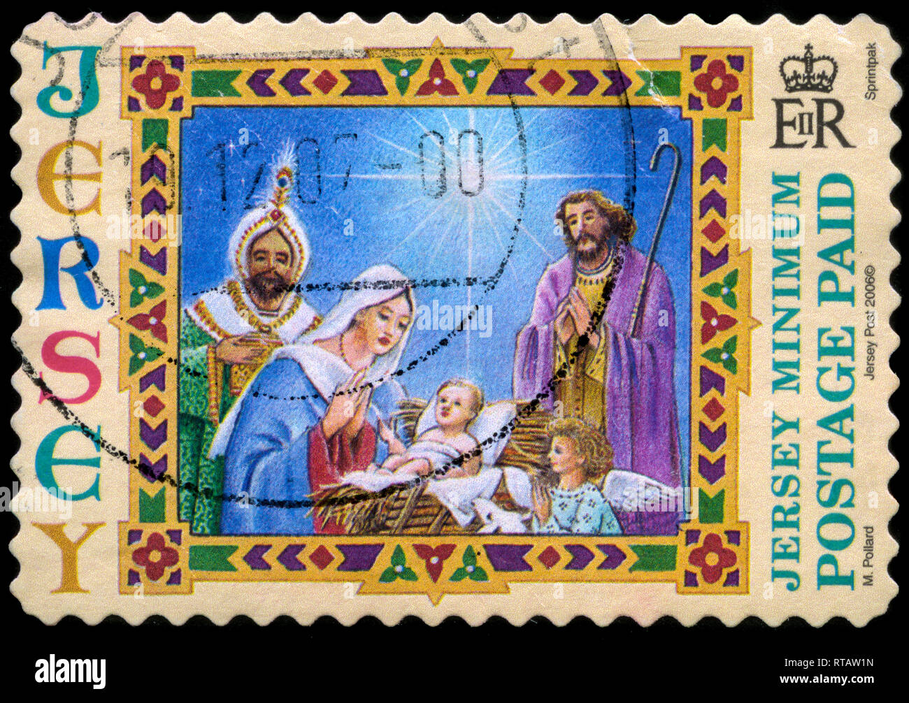 Postage stamp from Jersey in the Christmas 2006 series Stock Photo Alamy