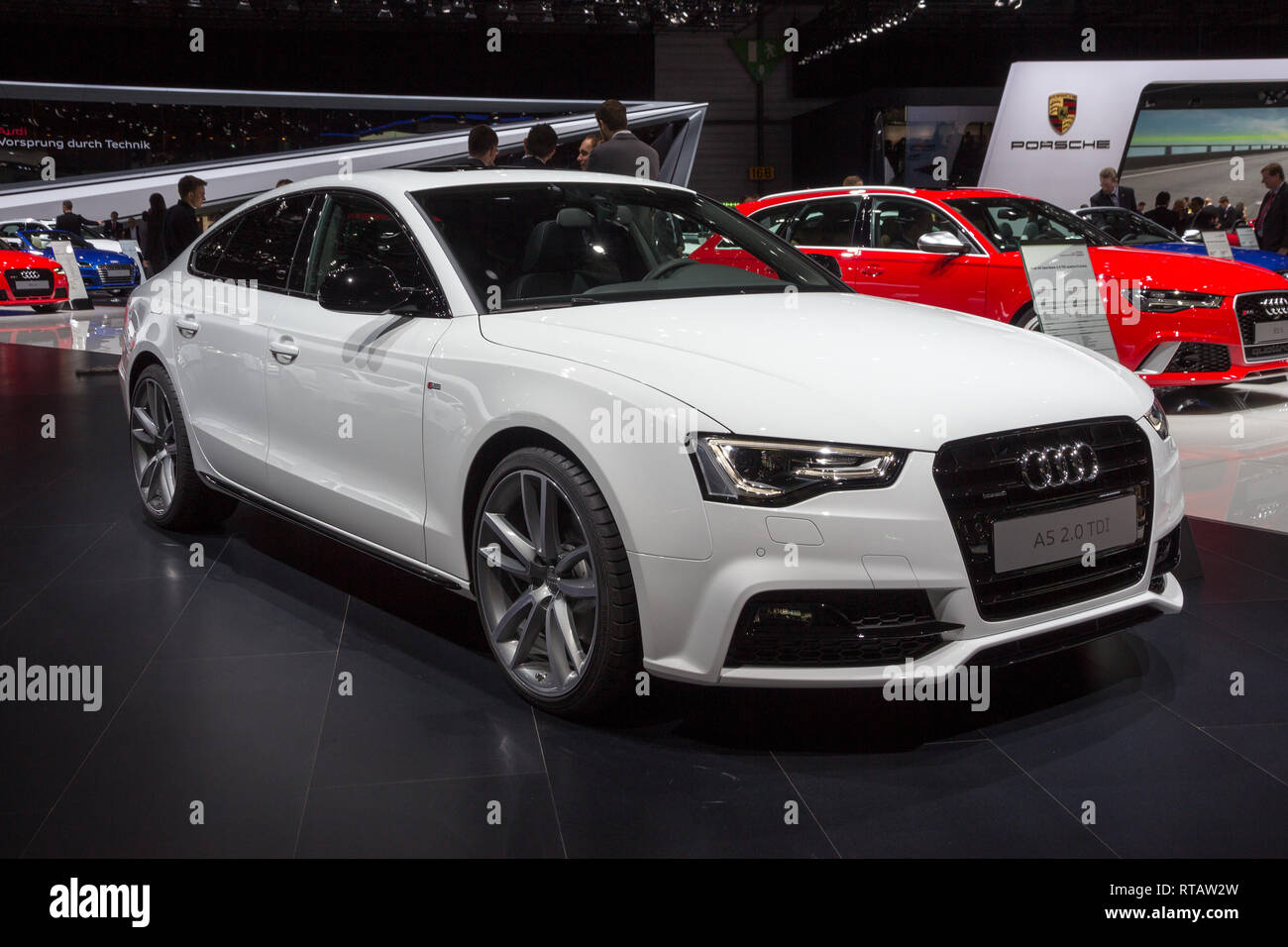 Geneva Switzerland March 4 2015 Audi A5 2 0 Tdi At The 85th International Geneva Motor Show In Palexpo Geneva Stock Photo Alamy