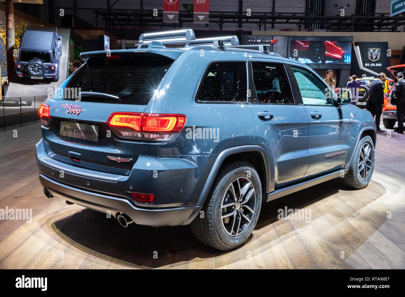 GENEVA, SWITZERLAND - MARCH 7, 2018: New Jeep Grand Cherokee 4x4 car  showcased at the 88th Geneva International Motor Show Stock Photo - Alamy