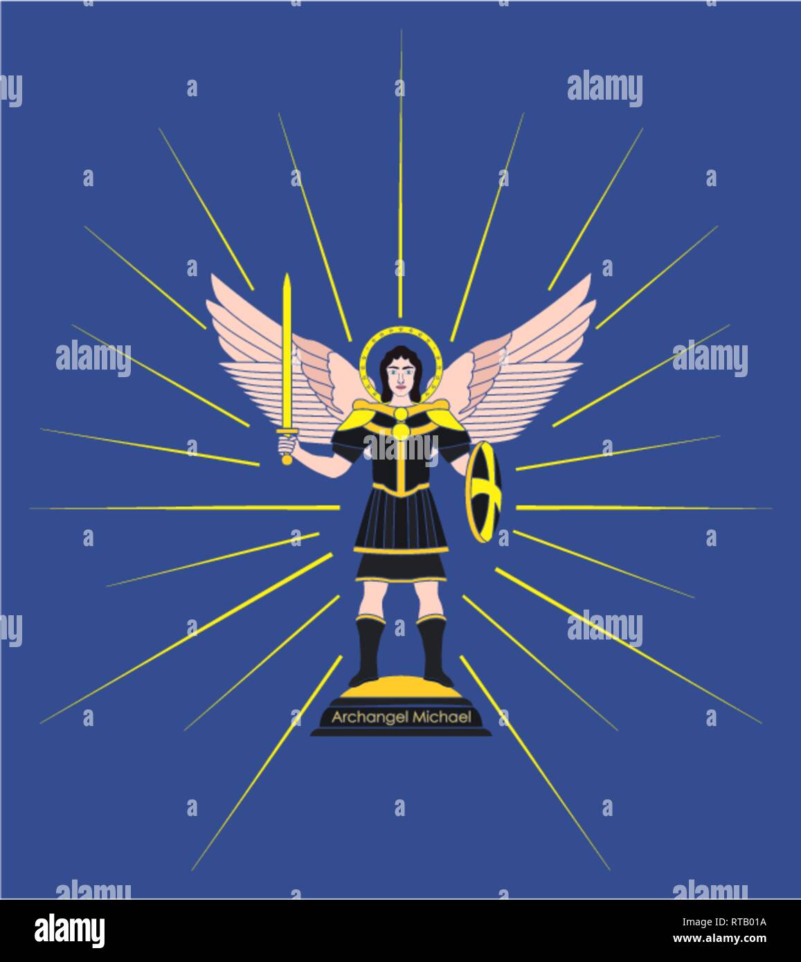Archangel Michael. Without outline Stock Vector