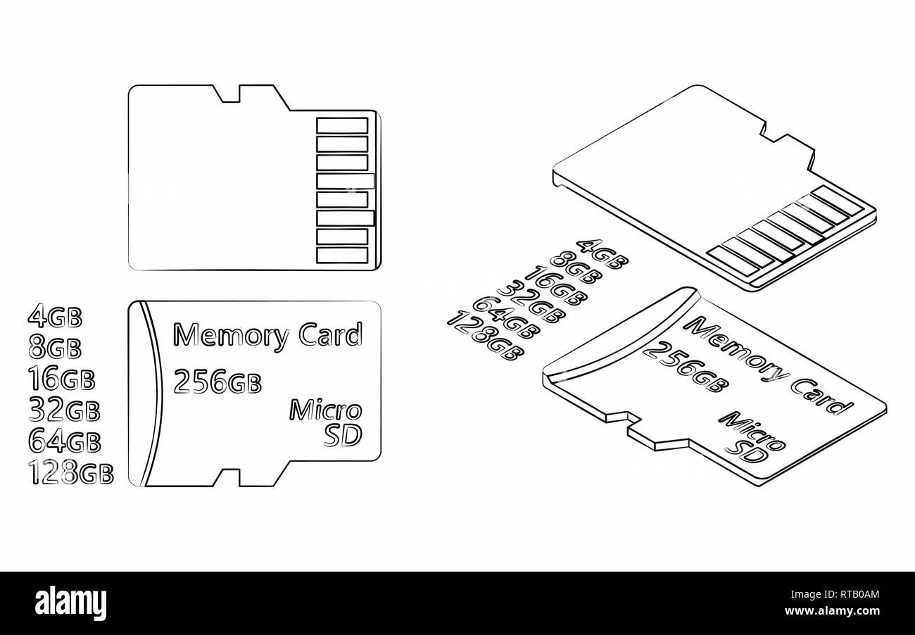 Memory Card 256 Gb icon Illustration design, Stock vector