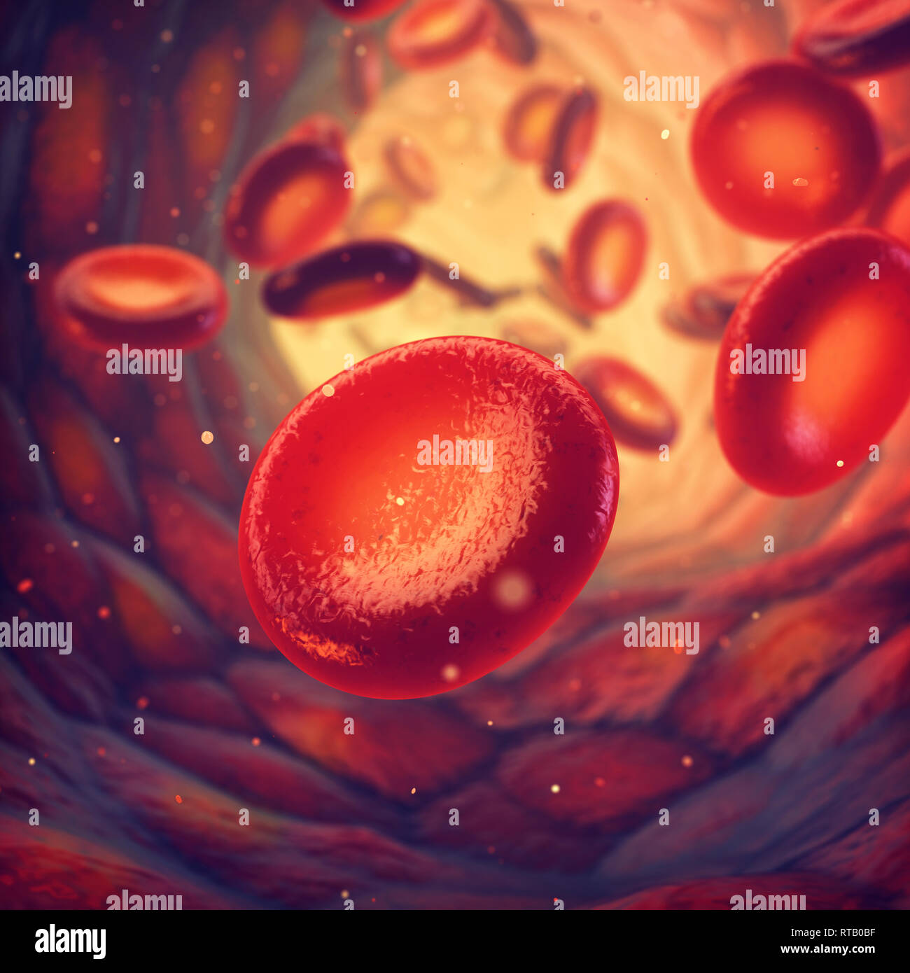 Red blood cells carry oxygen to all body tissues, Erythrocytes background Stock Photo