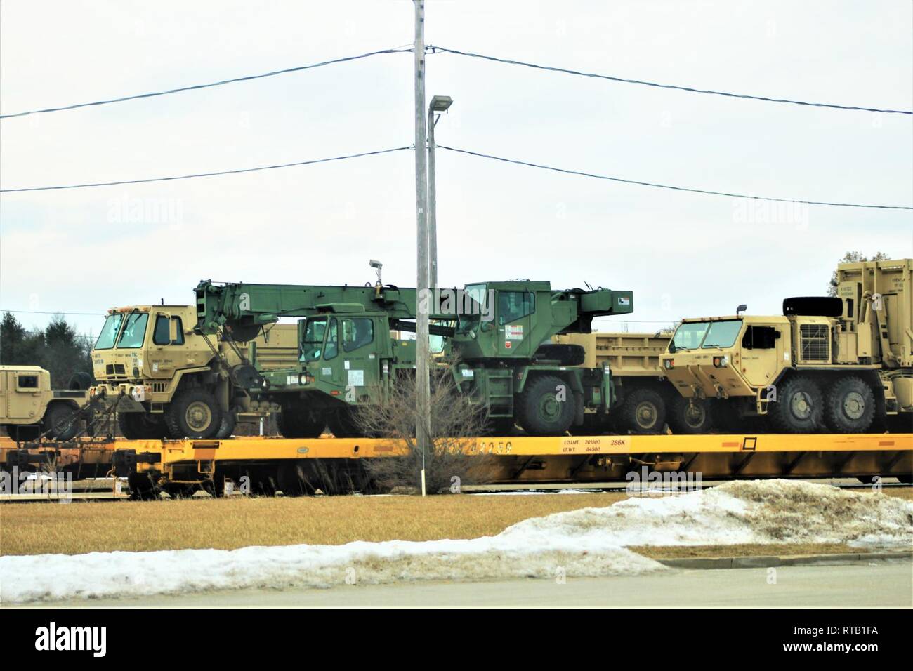 Military vehicles and equipment with the 389th Engineer Battalion is