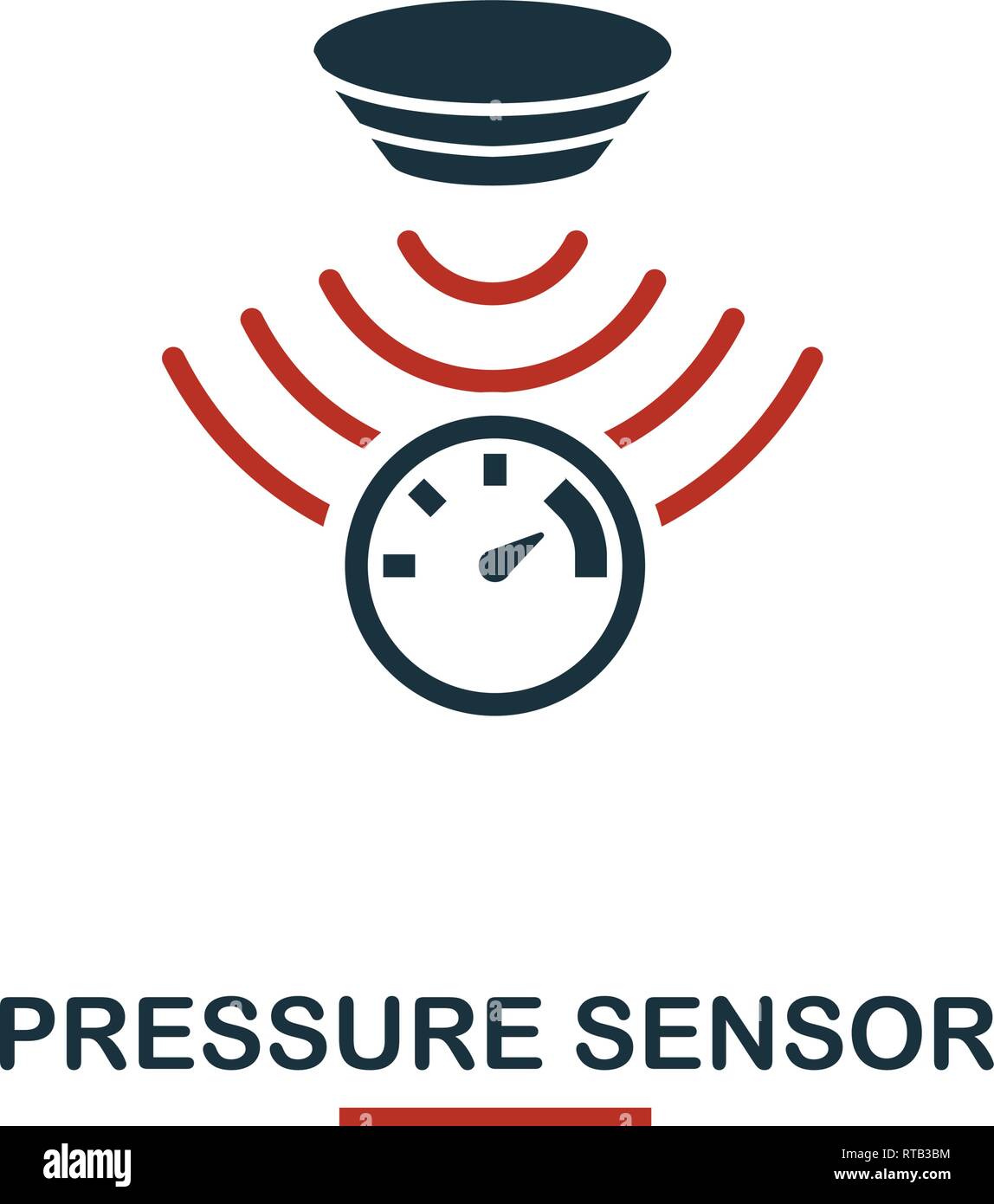 Pressure Sensor icon from sensors icons collection. Creative two colors design symbol pressure sensor icon. Web design, apps, software usage. UI and Stock Vector
