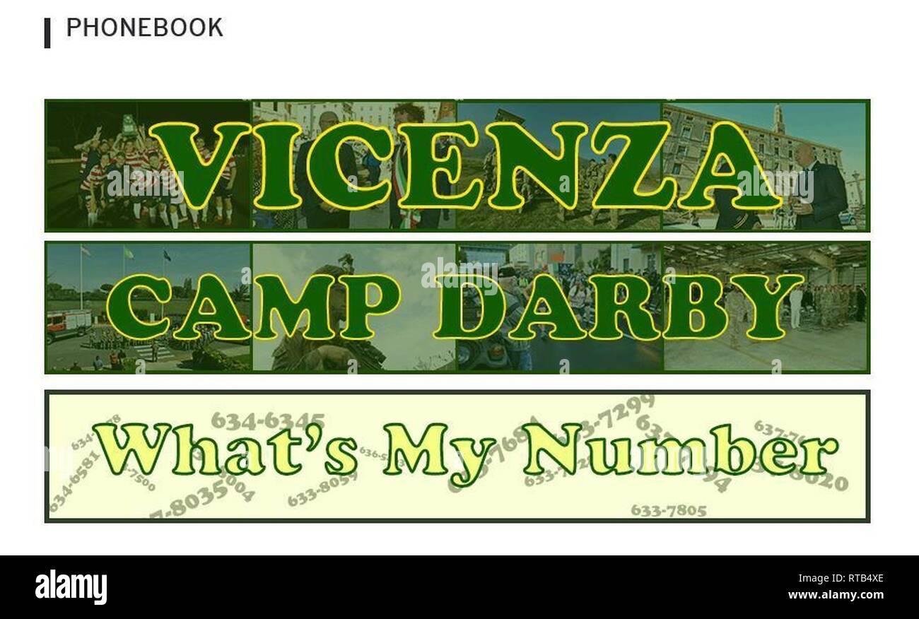 U S Army Garrison Italy Website Is Hosting A What S My Number