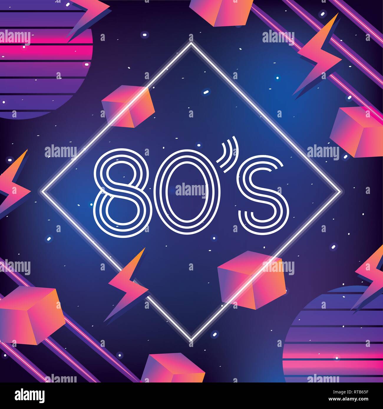 80's neon style