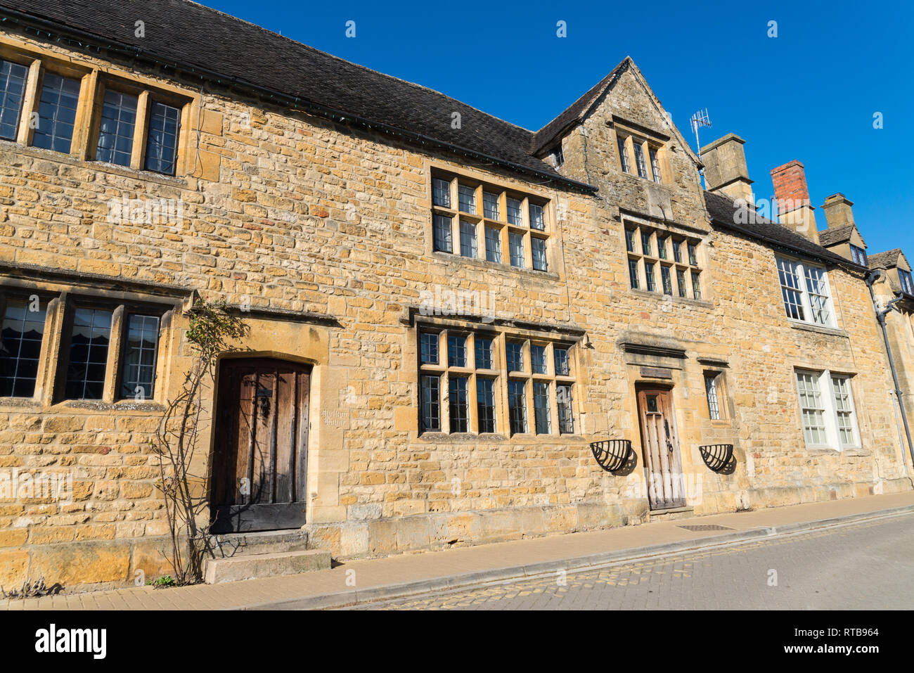 Cotswold stone buildings in the pretty Cotswold market town of Chipping Campden, Gloucestershire Stock Photo
