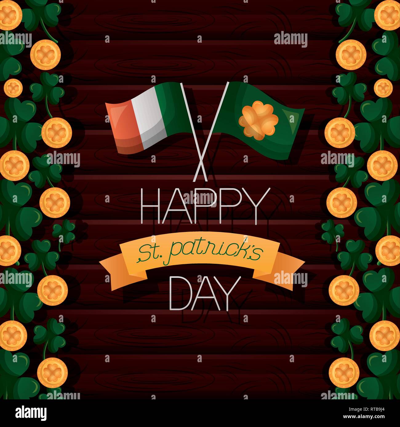 clovers and coins border Stock Vector Image & Art - Alamy