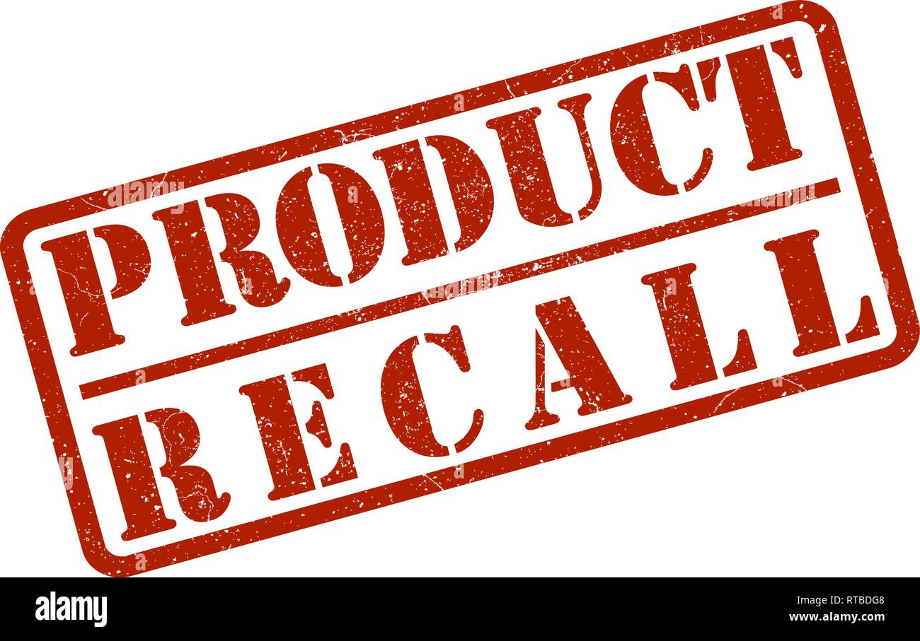 red product recall rubber stamp on white background Stock Vector