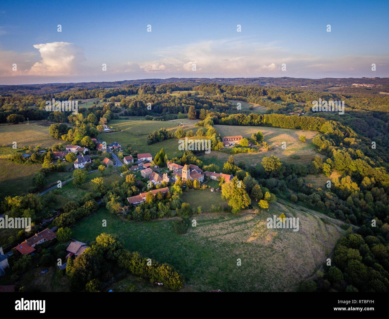 Lentillac village in the Segala region in France Stock Photo