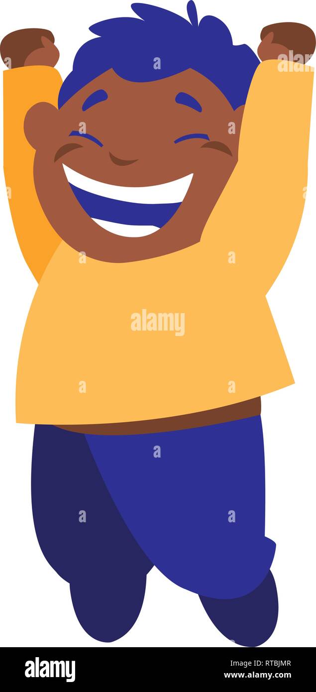 happy black boy celebrating vector illustration design Stock Vector ...