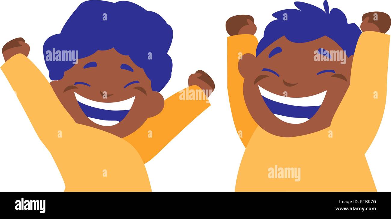 happy black boys celebrating vector illustration design Stock Vector ...