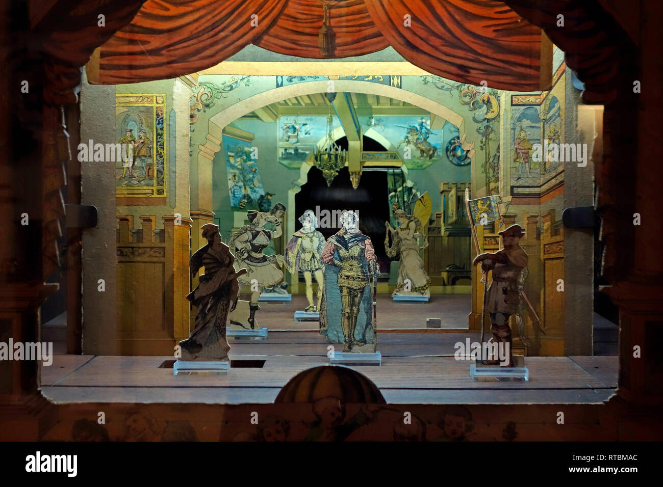 19th century toy theater / paper theater / paperboard model theater /  cardboard miniature theatre Stock Photo - Alamy