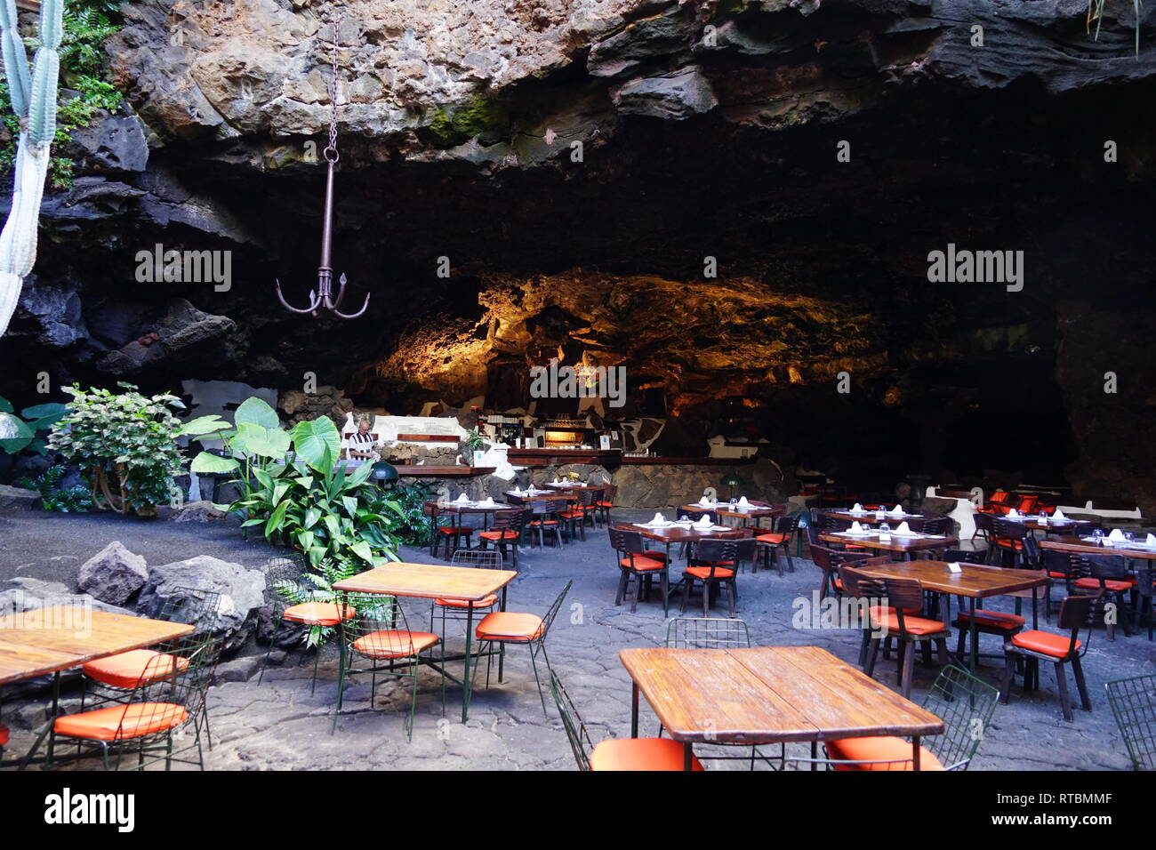 Jameos del Agua, im Lavafeld des Monte Corona, geschaffen von César Manrique, Lanzarote, Kanarische Inseln, Spanien Stock Photo