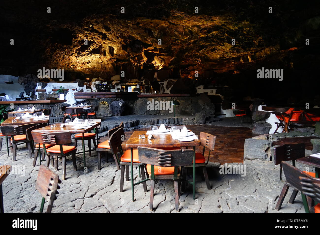 Jameos del Agua, im Lavafeld des Monte Corona, geschaffen von César Manrique, Lanzarote, Kanarische Inseln, Spanien Stock Photo