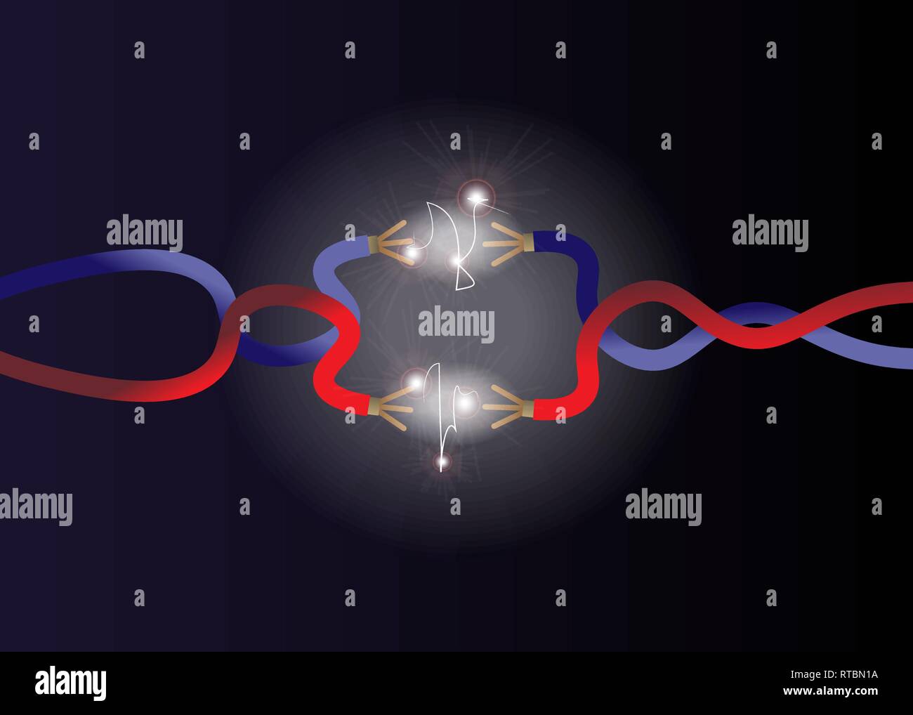 Electric Spark Wires Stock Photos & Electric Spark Wires Stock Images