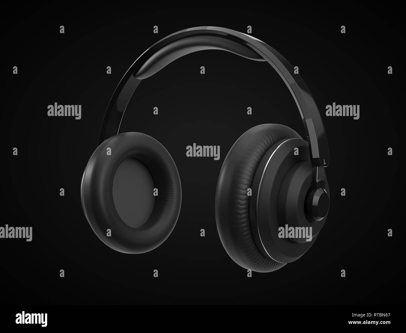wireless headphone with modern design. 3d illustration Stock Photo