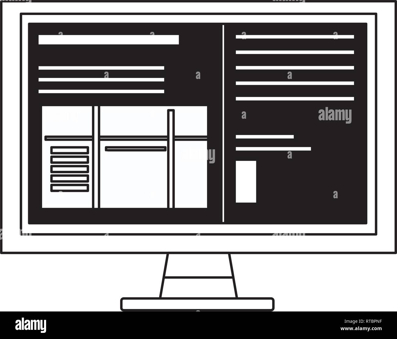 computer screen technology black and white Stock Vector Image & Art - Alamy