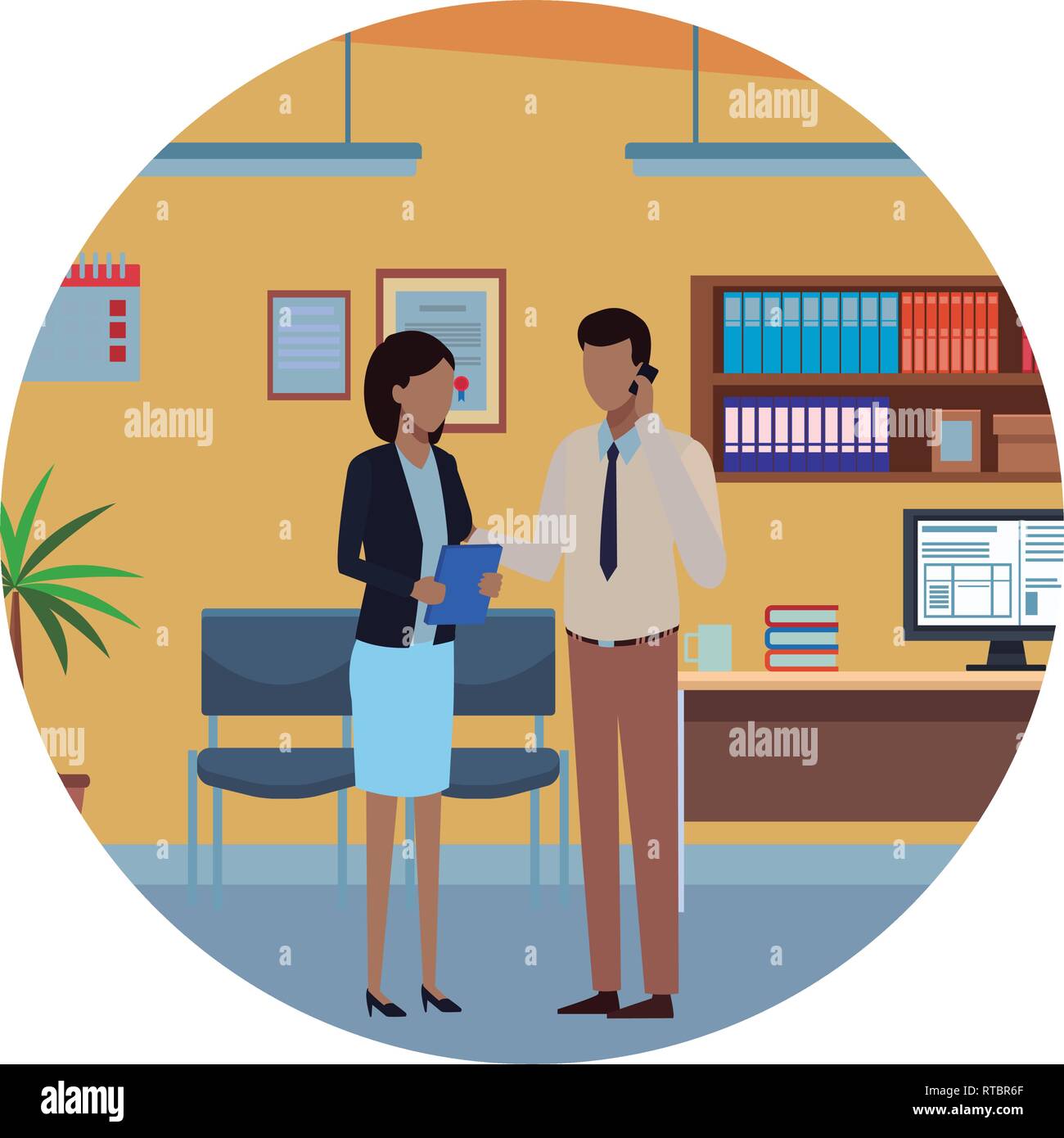 waiting room desk computer Stock Vector Image & Art - Alamy