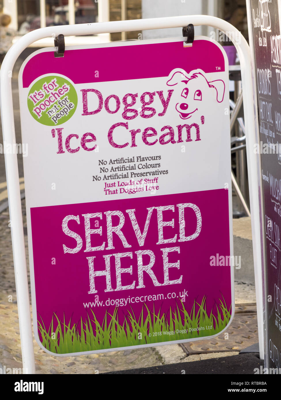 Dog Ice Rink Sign Ice Cream for dogs sign outside Ice cream parlour, Padstow, Cornwall ...