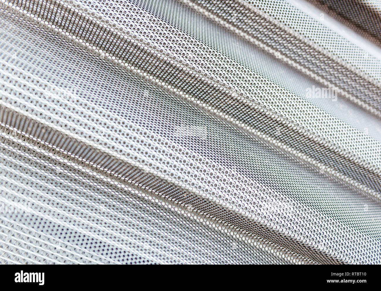 Aluminium metallic surface with abstract pattern on modern industrial equipment Stock Photo